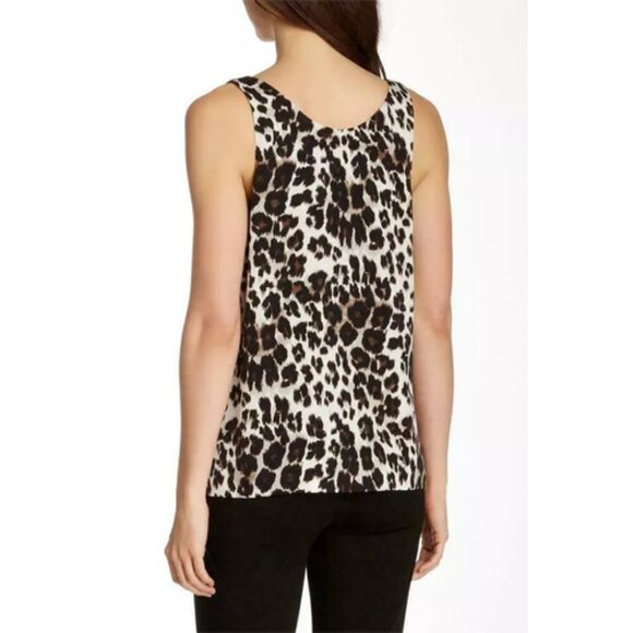 Diane Von Furstenberg Jackie Silk Tank Top XS Cheetah Print Black - Picture 5 of 9